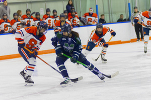 Syracuse trailed Mercyhurst by one entering the third period, but two goals in the final 20 minutes from the Lakers helped defeat Syracuse 4-1 in its season finale.