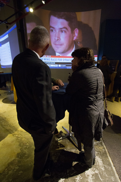 After Perez Williams spoke, attendees watched independent candidate Ben Walsh give his victory speech.