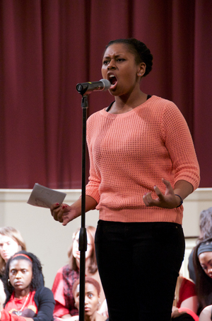 Aaliyah Gatlin, a sophomore social work major, performed in 