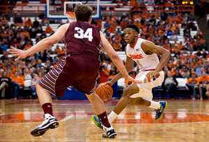 Sophomore Ron Patterson scored 13 points off the bench in a blowout win over Colgate on Monday. He and the other Syracuse reserves will look to continue to progress against Long Beach State.