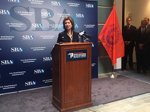 Maria Contreras-Sweet, head of the U.S. Small Business Administration, announced Tuesday at a press conference that Syracuse University is the recipient of another SBA grant, and that the SBA is furthering its relationship with the IVMF.