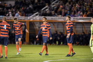 Miles Robinson (19) was ejected from the game for a red card issued just over five minutes in. The Orange defense held No. 2 Wake Forest to only a goal afterward, despite playing a man down.