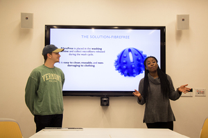 SU students Charles Keppler and Serena Omo-Lamai are taking their invention to Albany later this month to compete in the New York Business Plan Competition.
