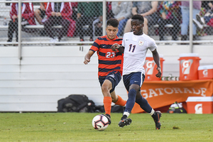 Ryan Raposo tracks down an offensive player in Syracuse's loss to Virginia.