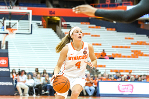 Tiana Mangakahia, pictured against Towson, orchestrated SU's offense with a season-high 15 assists.