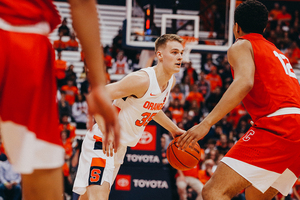 Buddy Boeheim, pictured last game against Cornell, scored 22 points to lead the Orange.