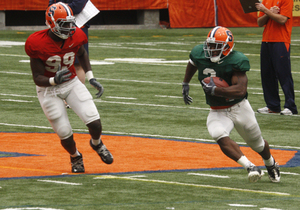 Delone Carter in practice last week.