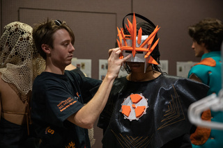 Sita Onofrietti is fitted into their outfit backstage of the FADS spring show backstage of Schine Underground.